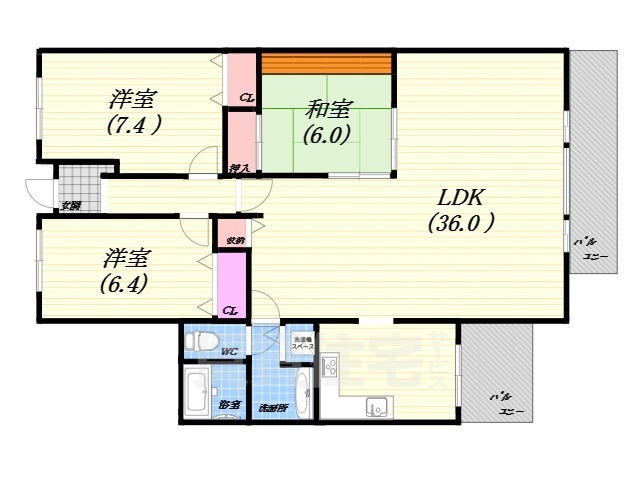 白鷹松下町マンションの間取り