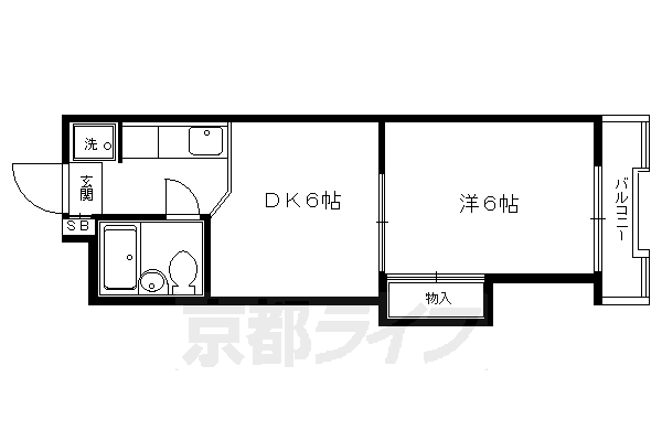 京都市上京区横大宮町のマンションの間取り