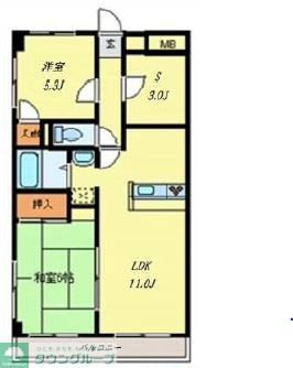 さいたま市北区東大成町のマンションの間取り