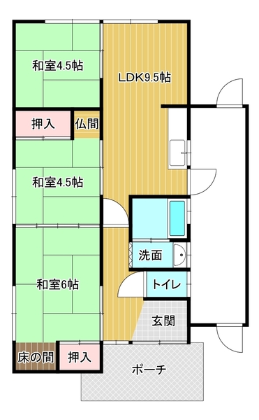 【第４水口台貸家の間取り】