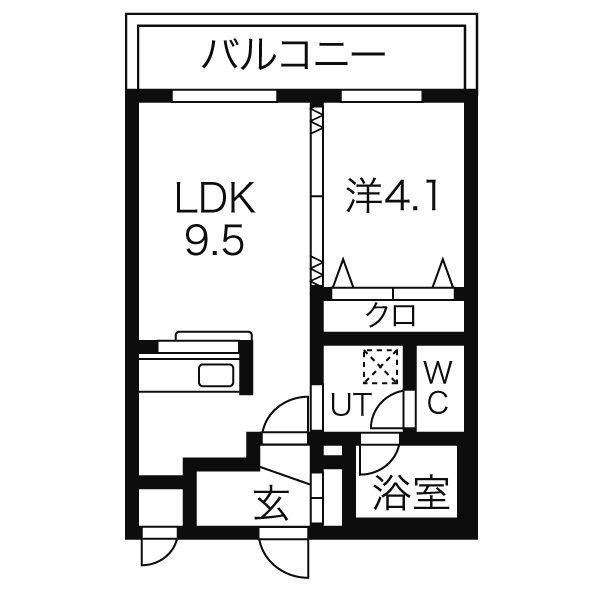 札幌市北区北十九条西のマンションの間取り