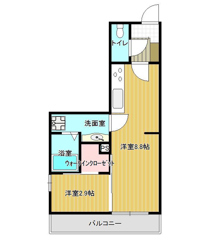 山形市南二番町のアパートの間取り