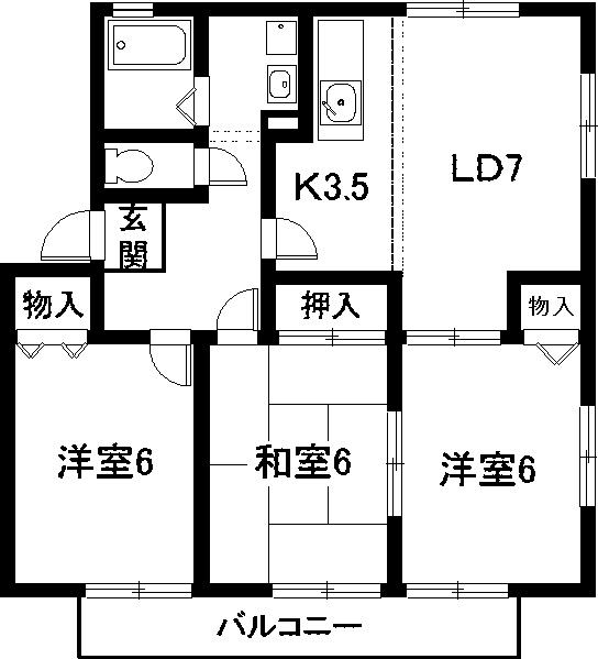 豊明市新田町のアパートの間取り