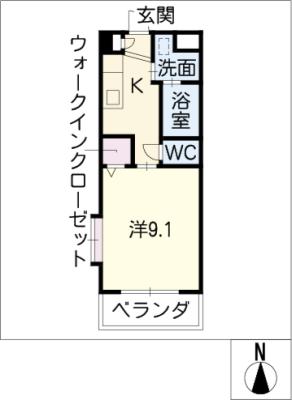 ラフィネ大安　Ａ棟の間取り