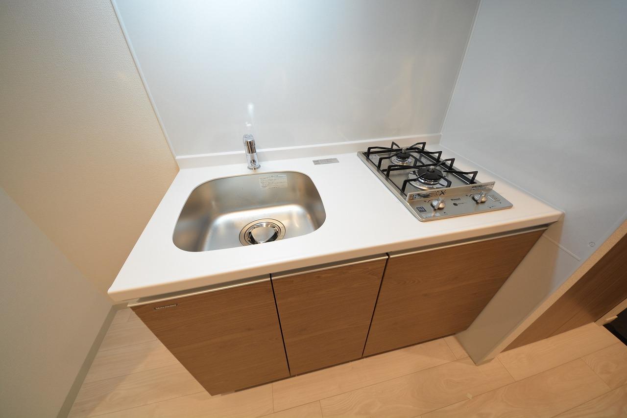 キッチン　プレサンス松屋町駅前　ガスコンロ2口