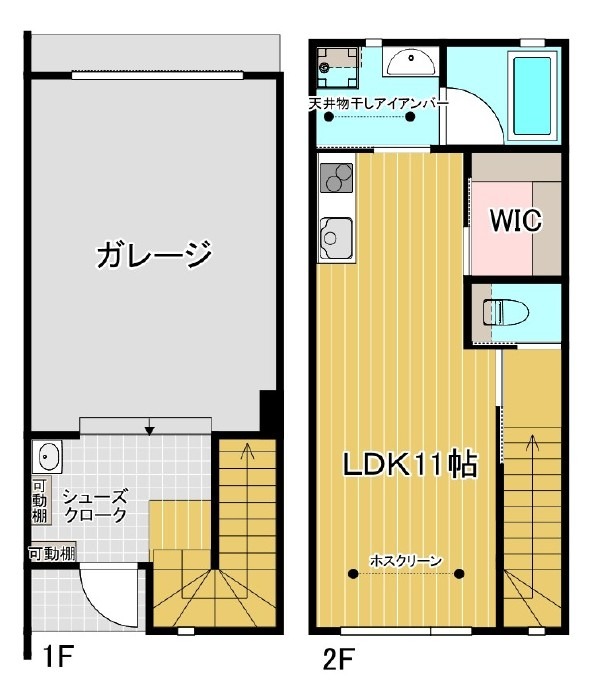 遠州鉄道 曳馬駅 徒歩16分 2階建 新築の間取り写真