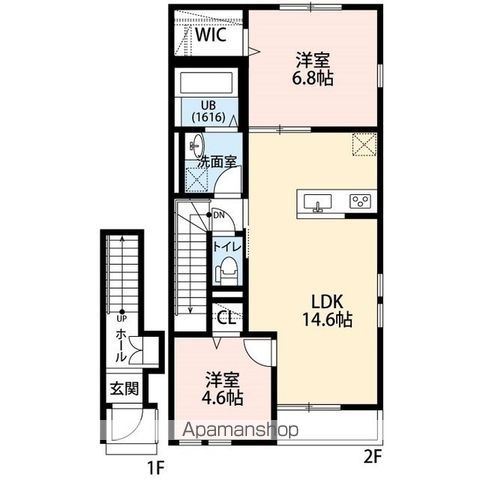 東北新幹線 大宮駅 徒歩18分 2階建 築2年の間取り写真