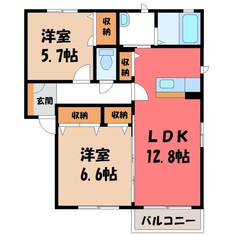 ＪＲ宇都宮線 古河駅 バス乗車時間：28分 最寄りバス停で下車 徒歩10分 2階建 築17年の間取り写真