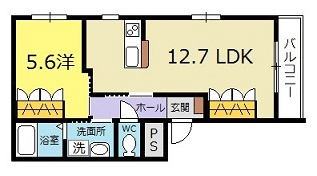 広島市安佐北区口田南のマンションの間取り