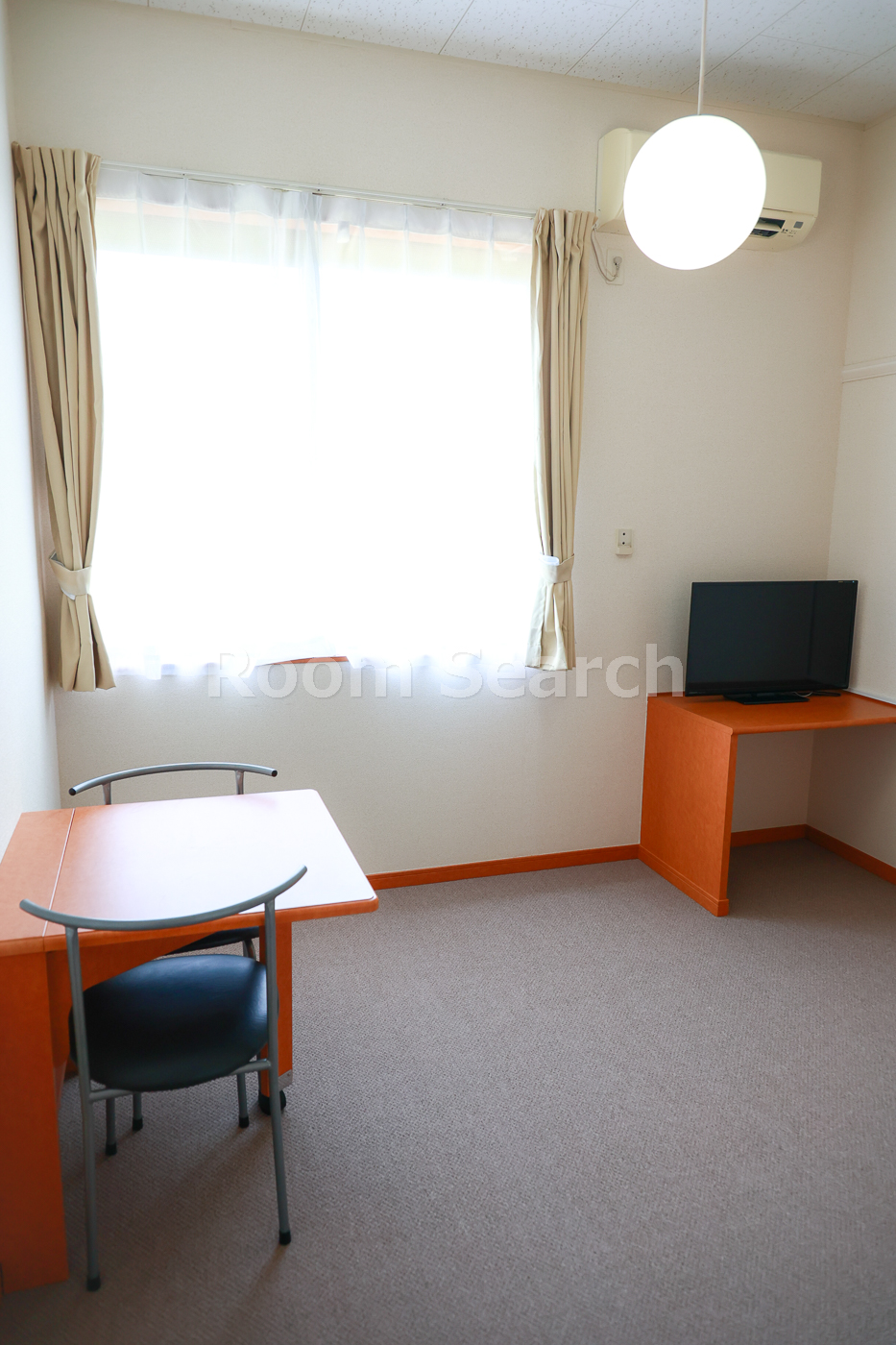 居室・リビング　テレビ、カーテン、エアコン、照明付き