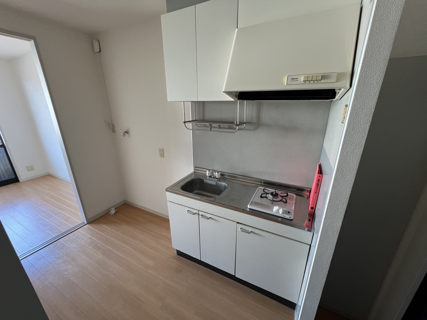 キッチン　一口ガスコンロがついています。
