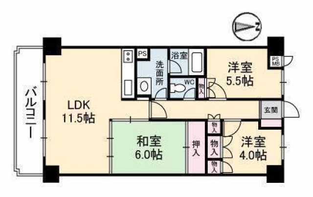 ライオンズマンション松山本町の間取り