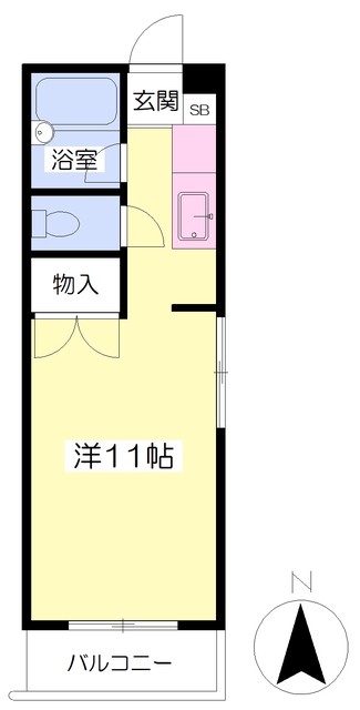 松山市道後町のマンションの間取り