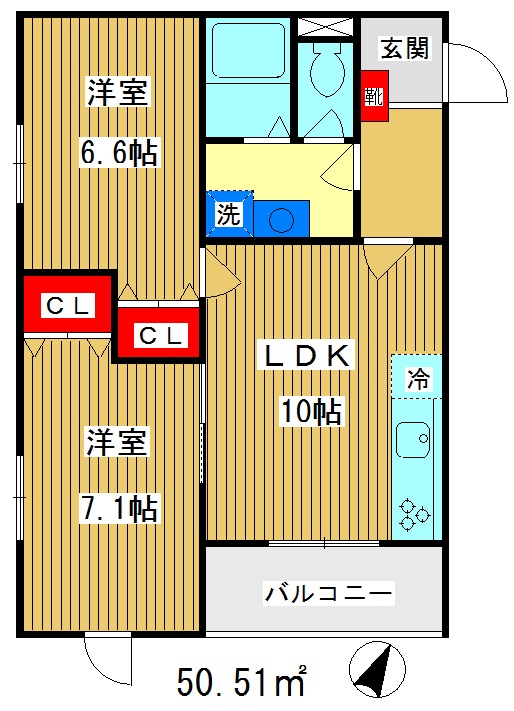 東京都板橋区四葉２（アパート）の賃貸物件の間取り