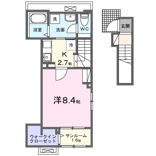 呉市広町田のアパートの間取り