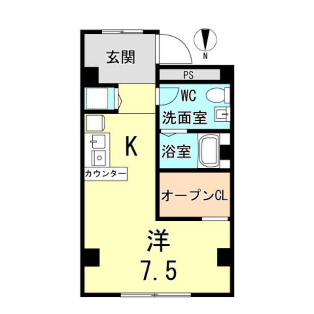 神戸市兵庫区御崎町のマンションの間取り