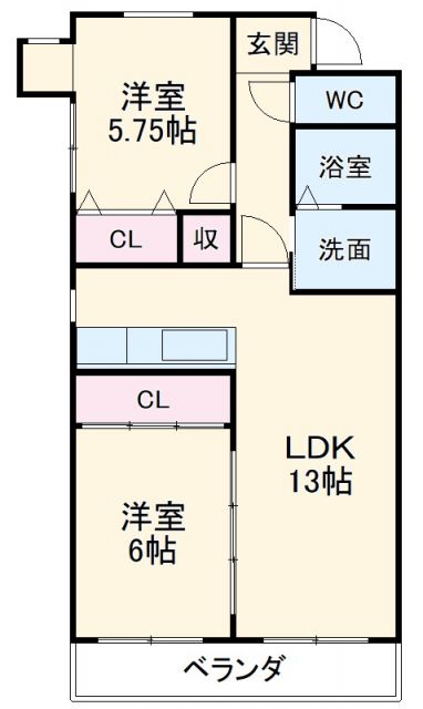 名古屋市名東区上社のマンションの間取り