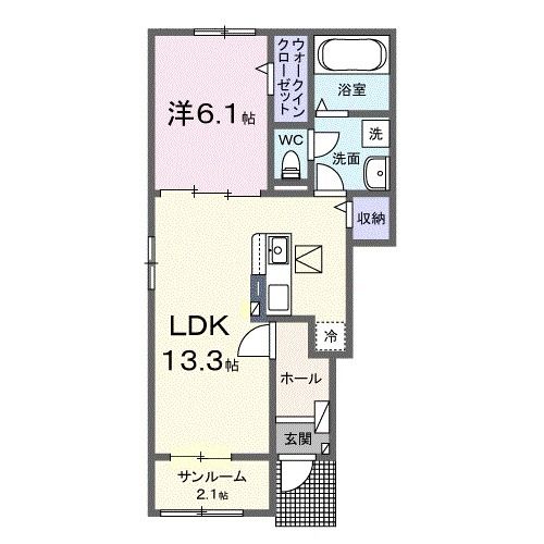 クラール勅使イーストＤの間取り