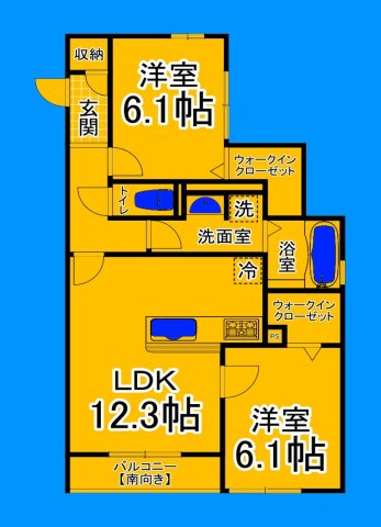 堺市堺区向陵西町のアパートの間取り