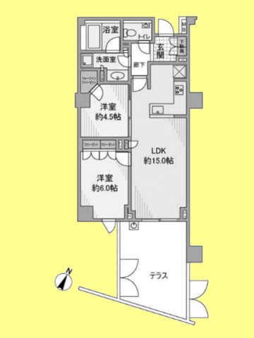 世田谷区桜新町のマンションの間取り