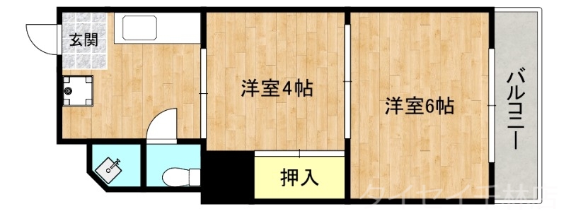 大阪市旭区新森のマンションの間取り