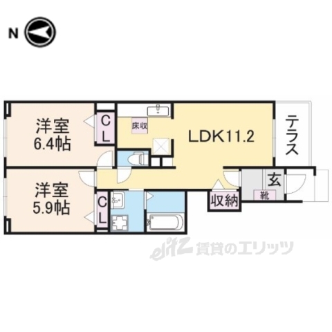 吉野郡大淀町大字桧垣本のアパートの間取り