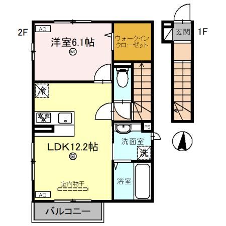 和歌山市栄谷のアパートの間取り