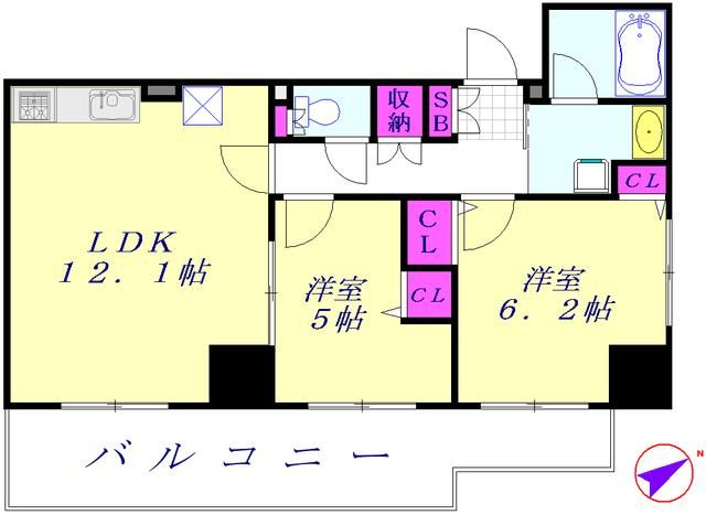 川口市川口のマンションの間取り