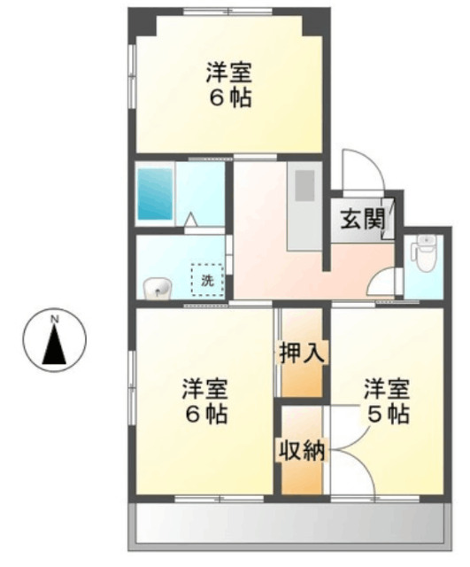 【メゾンオカニワの間取り】