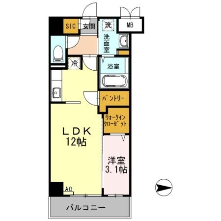 【沼津市高島町のマンションの間取り】