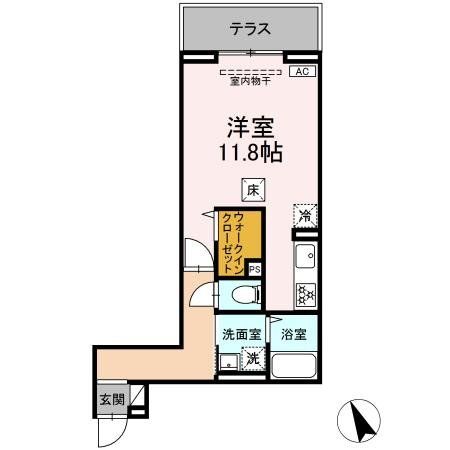 【相模原市中央区相模原のアパートの間取り】