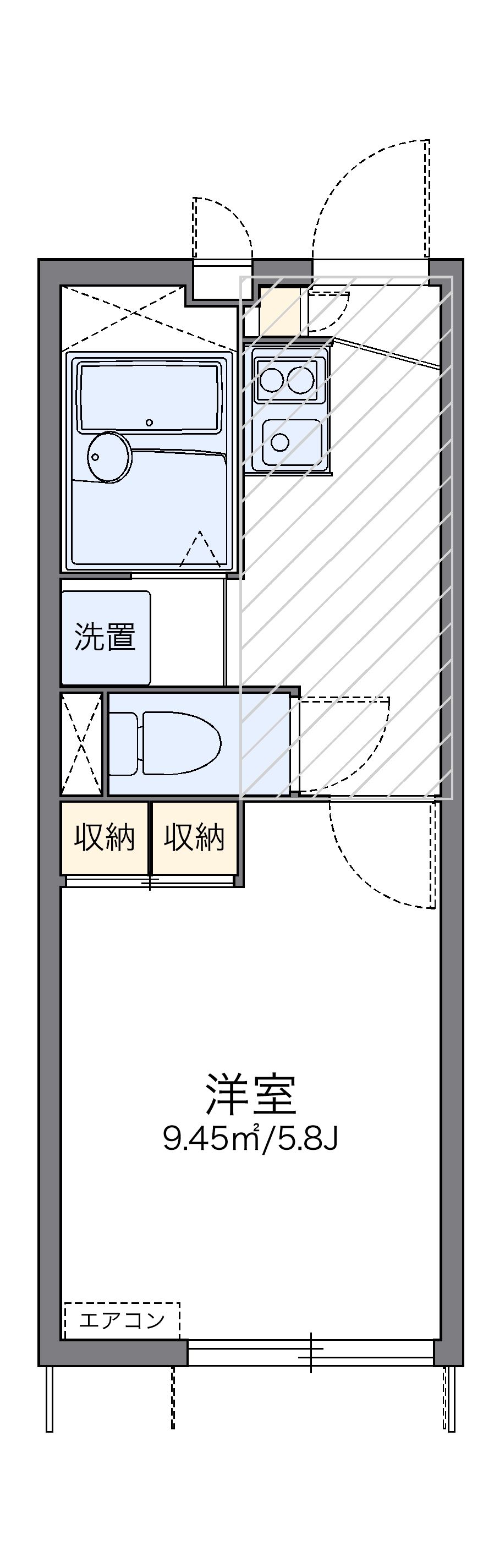 高梁市南町のアパートの間取り