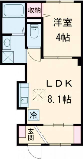 多摩市落合のアパートの間取り