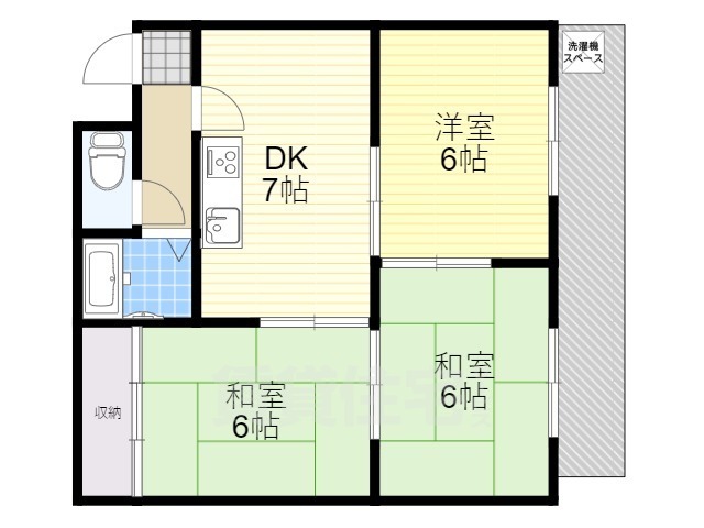 堺市堺区中向陽町のマンションの間取り