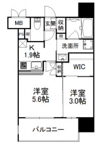 エンクレスト天神AVANTの間取り