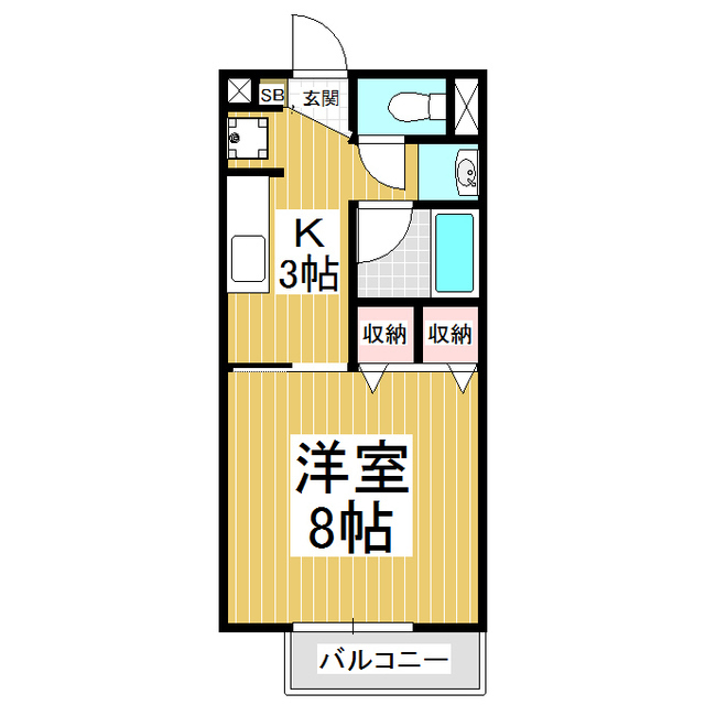 上伊那郡箕輪町大字中箕輪のアパートの間取り