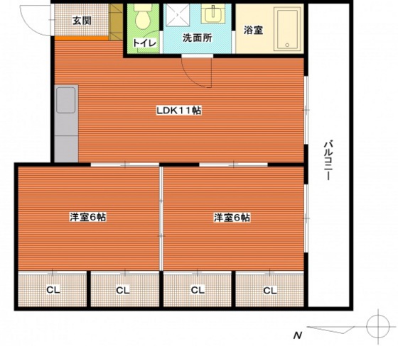 広島市南区大須賀町のマンションの間取り