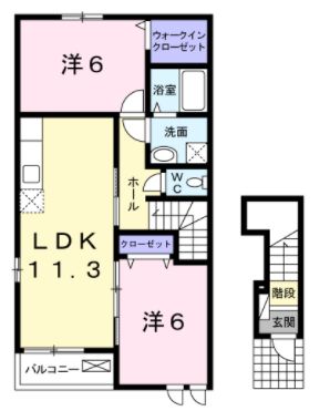 ＪＲ福塩線 道上駅 徒歩20分 2階建 築16年の間取り写真