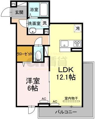 中野区上鷺宮のアパートの間取り