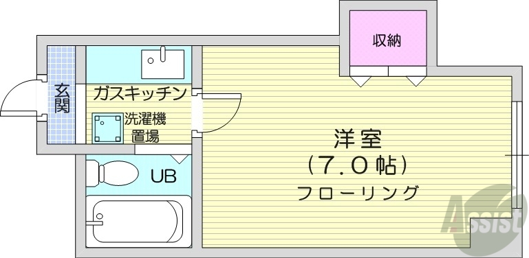 札幌市中央区南五条西のマンションの間取り