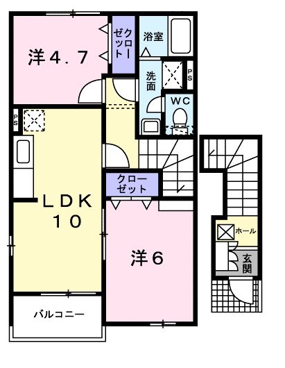 福山市駅家町大字法成寺のアパートの間取り