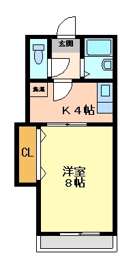 下関市稗田北町のアパートの間取り