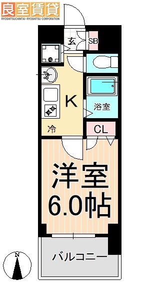 名古屋市中村区名駅南のマンションの間取り