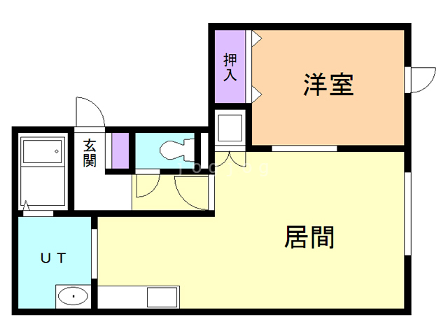 釧路市鳥取大通のアパートの間取り