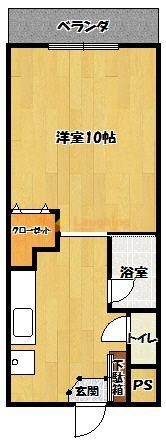 久留米市山川町のアパートの間取り