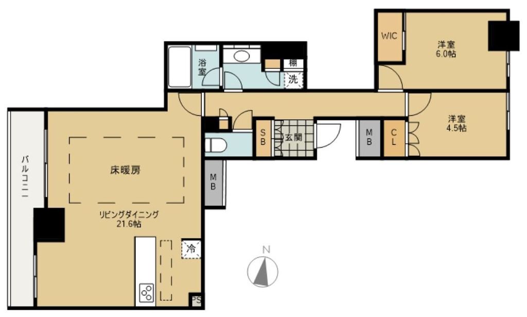 さいたま市大宮区桜木町のマンションの間取り