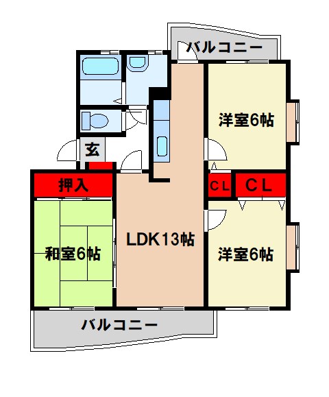 プロシード二日市南の間取り