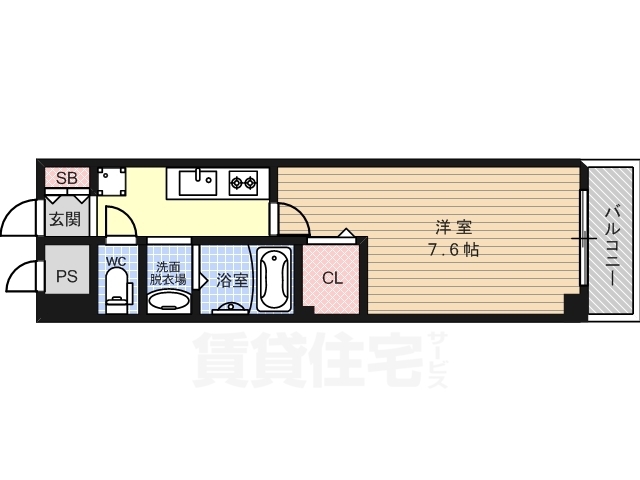 フラッティ西大路花屋町の間取り