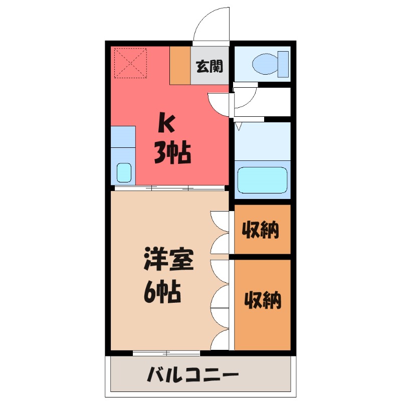 太田市岩瀬川町のアパートの間取り