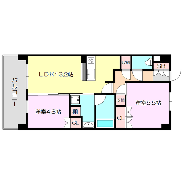 大阪市東淀川区下新庄のマンションの間取り